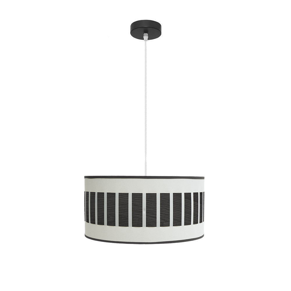 Colgante Ivanna Fabrilamp E27 Negro/Blanco-Madera Negra Regulable 40x40cm