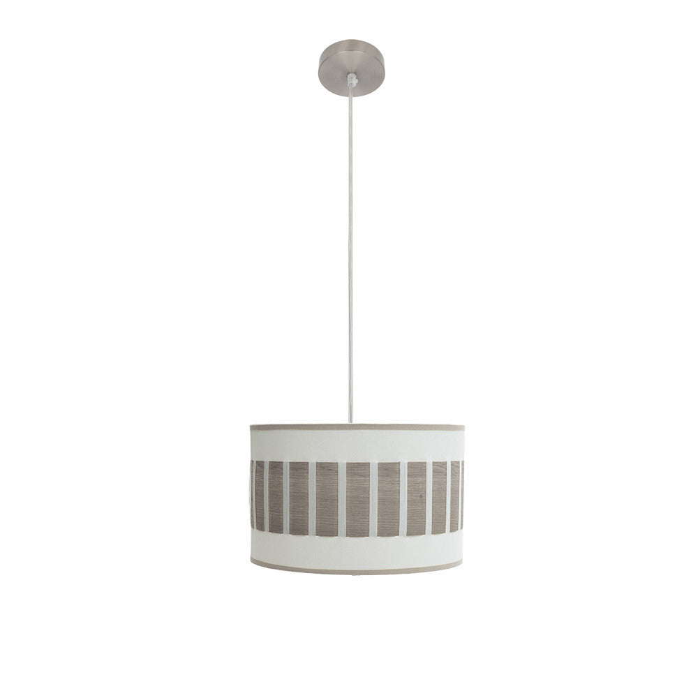 Colgante Ivanna Fabrilamp Níquel Madera Gris E27 - Vista frontal de lámpara moderna