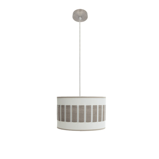 Colgante Ivanna Fabrilamp Níquel Madera Gris E27 - Vista frontal de lámpara moderna
