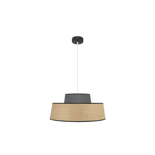 Colgante Jia Natural/Gris 50cm de Fabrilamp, vista frontal. Iluminación moderna y elegante para tu hogar.