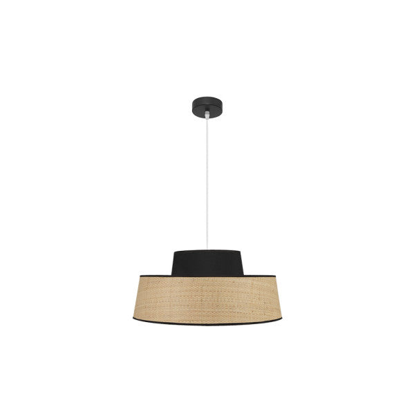 Colgante Jia 50cm Natural/Negro de Fabrilamp. Diseño moderno y elegante para iluminar tu hogar.