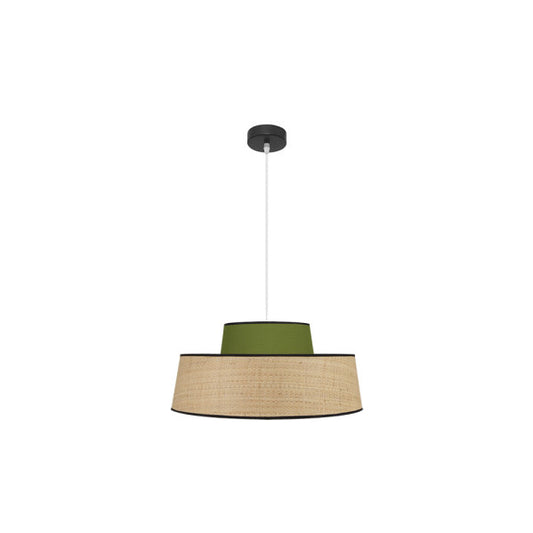 Colgante Jia Natural/Verde 50cm de Fabrilamp, vista frontal. Iluminación moderna y elegante para tu hogar.