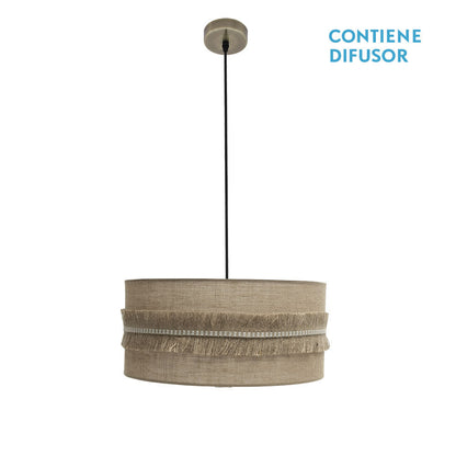 Colgante Kala 2xE27 Cuero/Saco de Fabrilamp / Abrila, SKU 186795014