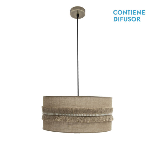 Colgante Kala 2xE27 Cuero/Saco de Fabrilamp / Abrila, SKU 186795014