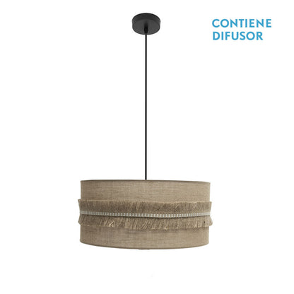 Colgante Kala 2xE27 Negro Saco con Flecos - Fabrilamp / Abrila - SKU 186795009