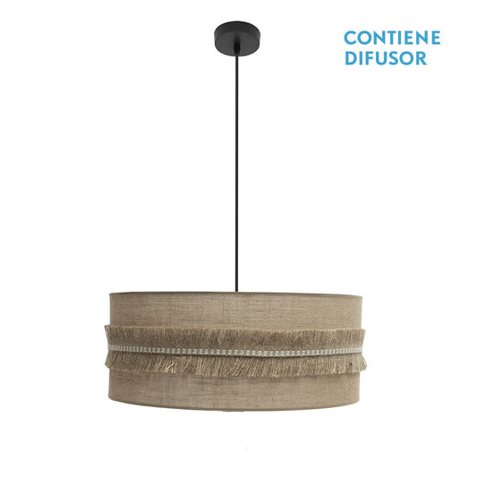 Colgante Kala 3xE27 Negro Saco con Flecos - Fabrilamp / Abrila - SKU 186796009