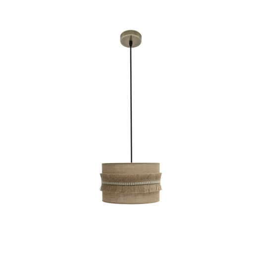 Lámpara Colgante Kala Tela Saco con Flecos Fabrilamp - vista principal | Fabrilamp / Abrila · Ref. 186793014