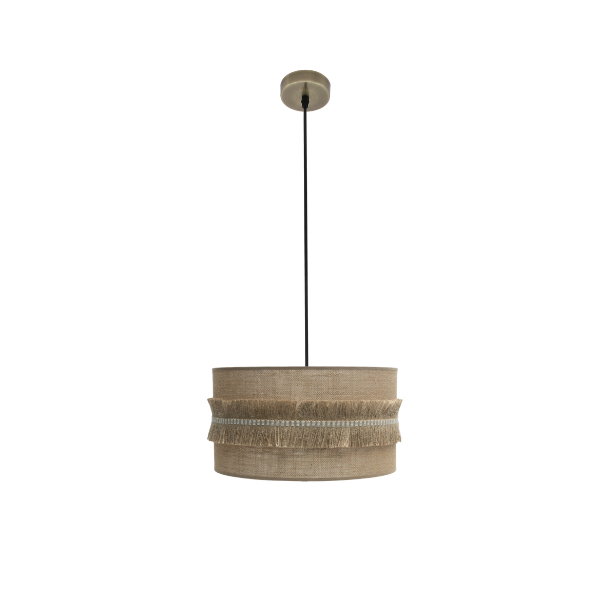 Lámpara Colgante Kala Tela Saco con Flecos Fabrilamp - vista principal | Fabrilamp / Abrila · Ref. 186794014