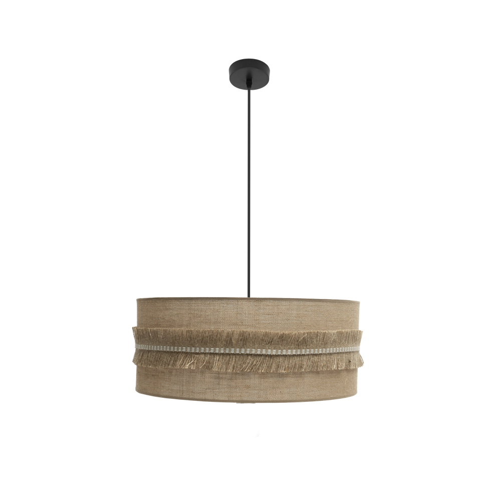 Lámpara Colgante Kala 60 cm 3xE27 Tela Saco con Flecos Fabrilamp