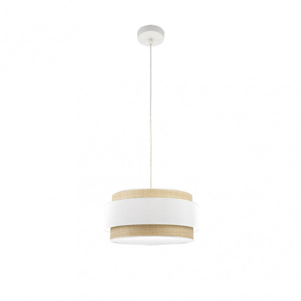 Colgante Kandy 40cm Natural/Blanco de Fabrilamp, diseño moderno y elegante para iluminar tu hogar.