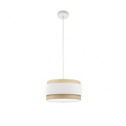 Colgante Kandy 40cm Natural/Blanco de Fabrilamp, diseño moderno y elegante para iluminar tu hogar.