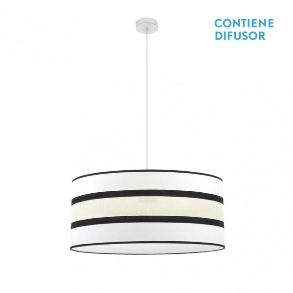 Colgante Karla Blanco/Beis 60cm de Fabrilamp. Diseño moderno y elegante para tu hogar.