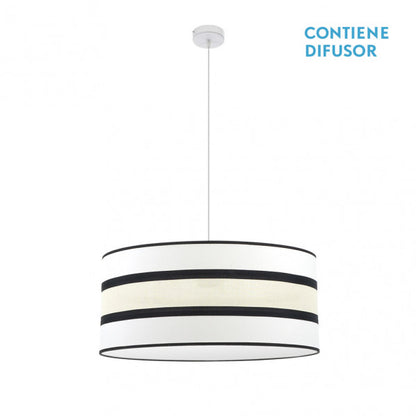 Colgante Karla Blanco/Beis 60cm de Fabrilamp. Diseño moderno y elegante para tu hogar.