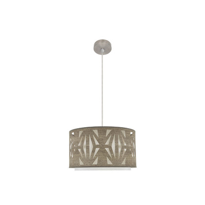 Colgante moderno Katerina Fabrilamp / Abrila níquel y madera gris, ref. 177994083