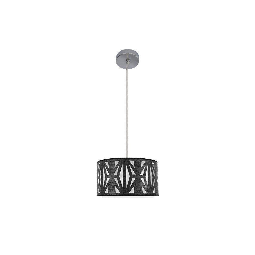 Colgante Katerina Moderno Fabrilamp / Abrila con diseño en cromo y madera negra, Ref. 177993009