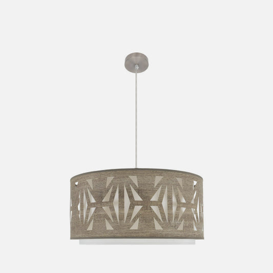 Lámpara Colgante Katerina 60 cm 3xE27 Níquel y Madera Gris Fabrilamp - imagen 2 | Fabrilamp / Abrila