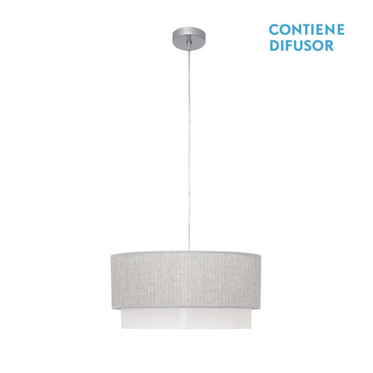 Colgante Kenya 3xE27 Fabrilamp / Abrila Nature Gris Blanco Ref. 111094028
