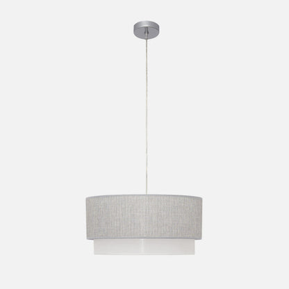 Colgante Kenya fabricado en Metal y Textil color Gris y Blanco