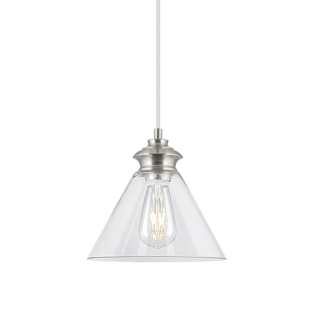 Colgante Keta AJP/Alemar Ref. 10203 - Medidas detalladas de la lámpara colgante moderna de níquel satinado transparente. Iluminación AJP Alemar.
