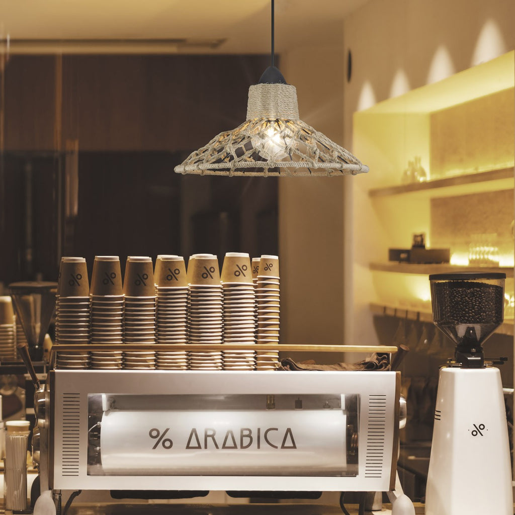 Colgante Korfu Negro AJP/Alemar (Ref. 10821) - Medidas: [Insertar medidas aquí, ej. Diámetro 30cm, Alto 40cm]. LuzGuru.
