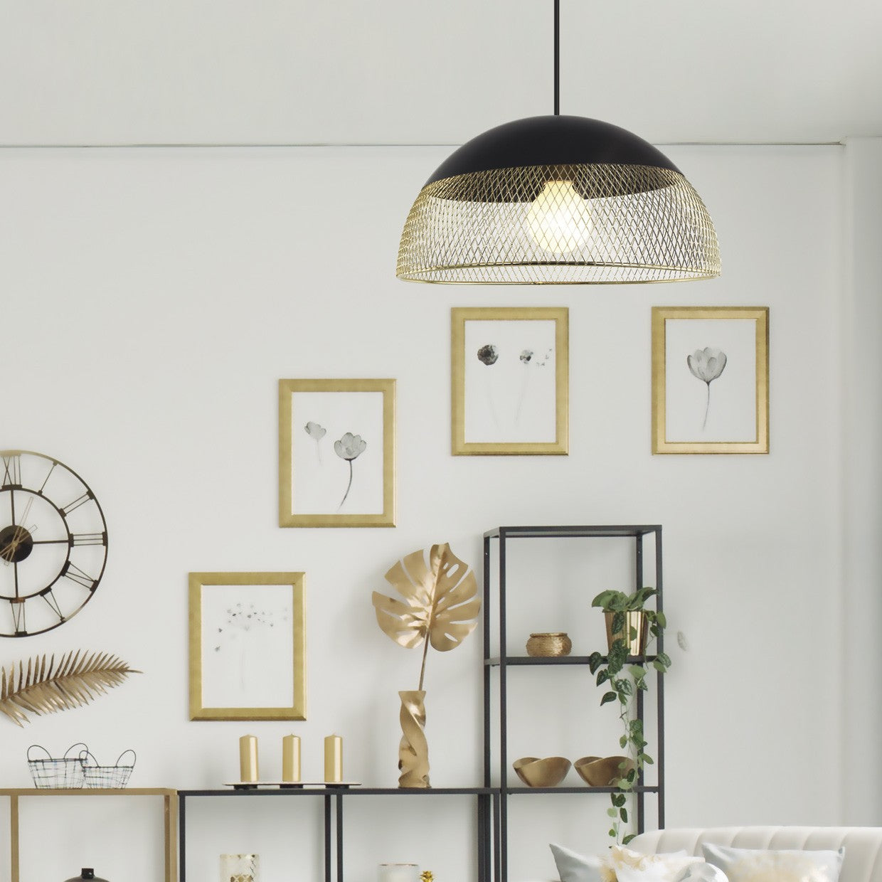 Colgante Krista Negro AJP/Alemar Ref. 10982 - Medidas: [Insertar medidas aquí, ej: Diámetro 30cm, Alto 15cm]  Luzguru.com
