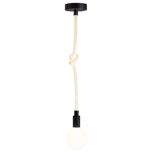 Lámpara Colgante Lexa Cuerda LED Blanca 1 m Metal Negro Alemar - vista principal | AJP / Alemar