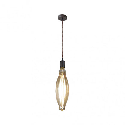 Lámpara Colgante Lilia 1xE27 Marrón y Ámbar con Bombilla LED Fabrilamp - imagen 2 | Fabrilamp / Abrila