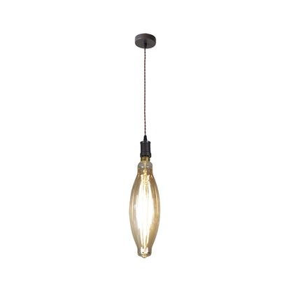 Lámpara colgante Lilia fabricada en metal color marrón y cristal ámbar