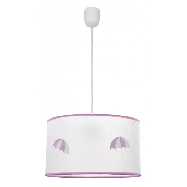 Colgante Lluvia Rosa E27 de Fabrilamp, ideal para iluminar habitaciones infantiles con un toque delicado.