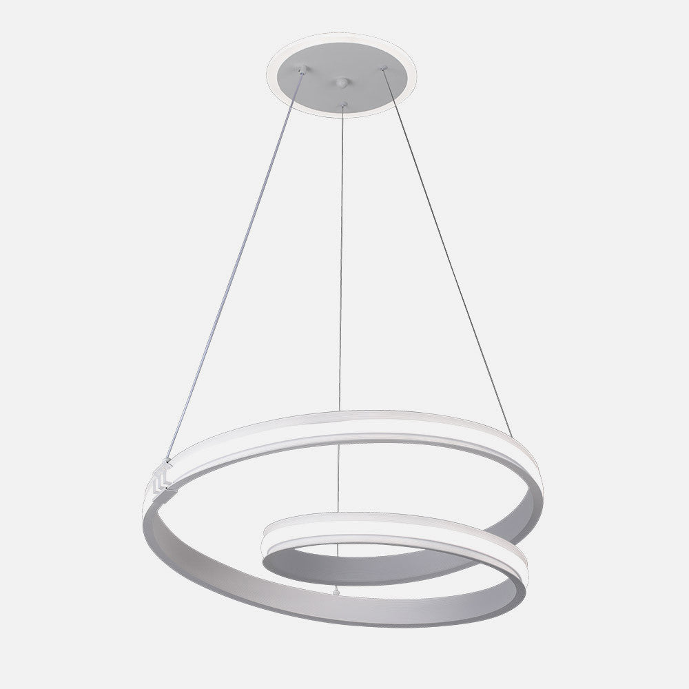 Lámpara colgante Luster fabricada en metal blanco y acrílico blanco