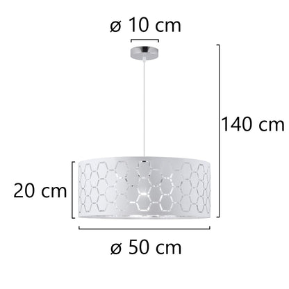 Colgante Madison Blanco/Cromo AJP/Alemar (Ref. 40105) - Calidad y diseño elegante.  LUZGURÚ
