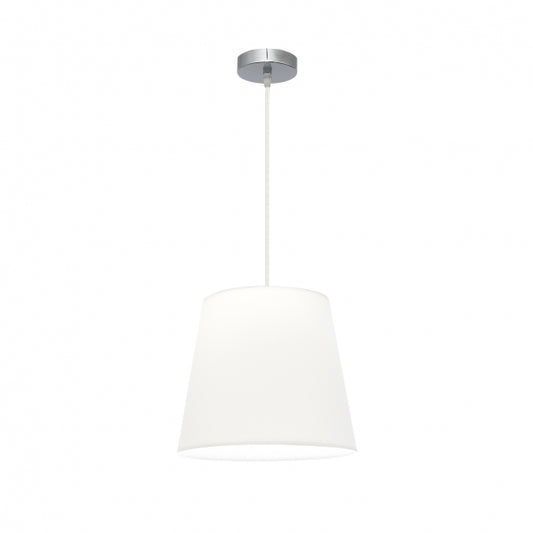Lámpara Colgante Maldivas 35 cm Pantalla Textil Blanca y Cromo Fabrilamp - vista principal | Fabrilamp / Abrila