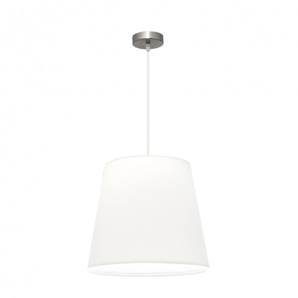 Colgante Maldivas Níquel/Blanco de Fabrilamp, vista frontal. Iluminación elegante para tu hogar.