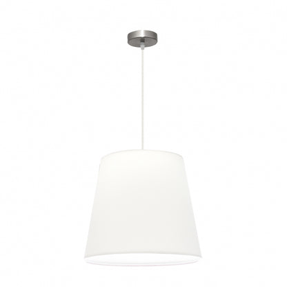 Colgante Maldivas Níquel/Blanco de Fabrilamp, vista frontal. Iluminación elegante para tu hogar.