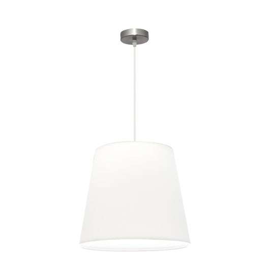 Colgante Maldivas Níquel/Blanco de Fabrilamp, vista frontal. Iluminación elegante para tu hogar.