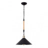 Colgante rústico negro de la serie CABO de Fabrilamp, ideal para iluminar salones con estilo vintage. luzguru.com