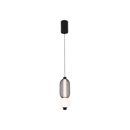 Lámpara Colgante LED Mimosa 9W Negro Metal y Cristal Fabrilamp - vista principal | Fabrilamp / Abrila