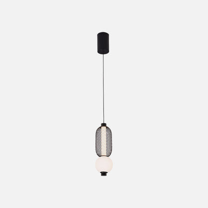 Lámpara Mimosa fabricada en Metal color Negro con tulipa de Cristal