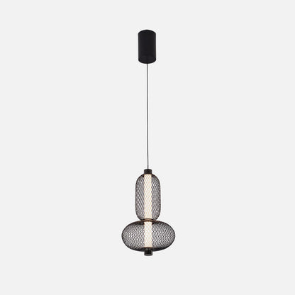 Colgante Mimosa fabricado en Metal color Negro con luz LED