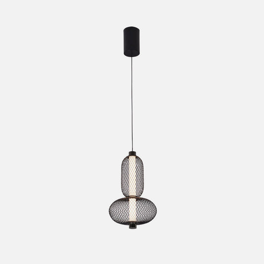 Colgante Mimosa fabricado en Metal color Negro con luz LED