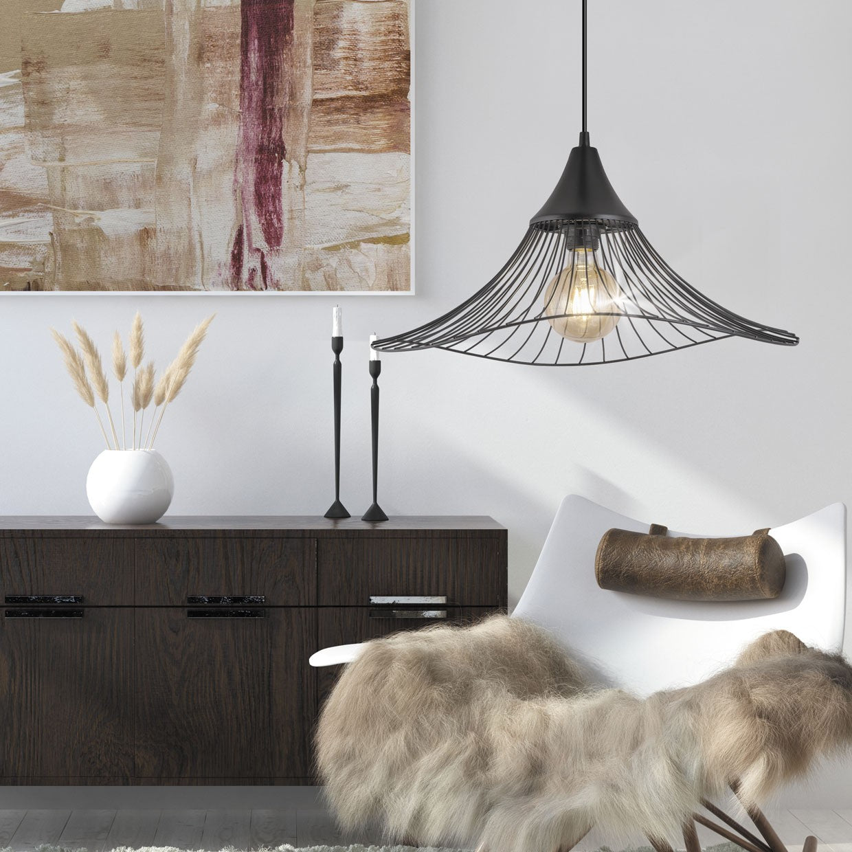 Medidas Colgante Mina Negro AJP/Alemar (Ref. 10757) - luzguru.com
