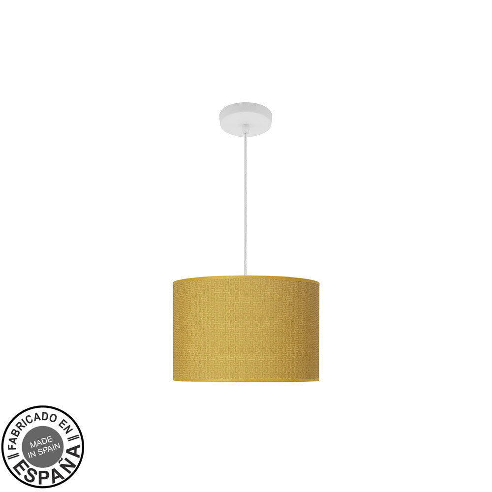 Colgante MODA Fabrilamp / Abrila moderno blanco y amarillo, referencia 212493101