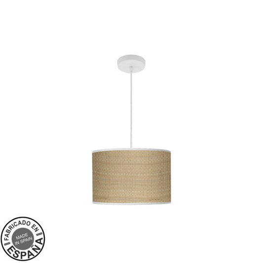 Lámpara Colgante Moda 30 cm Pantalla Textil Cañizo Claro Fabrilamp - vista principal | Fabrilamp / Abrila