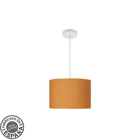 Colgante Moda Blanco/Naranja E27 de Fabrilamp, vista frontal.  Diseño moderno y elegante para tu hogar.