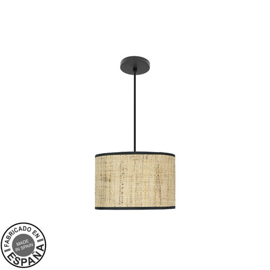 Colgante Moda Negro/Cañizo Oscuro Regx30x30 de Fabrilamp. Iluminación elegante para interiores.