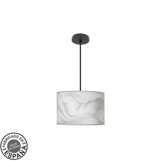 Lámpara Colgante Moda 30 cm Pantalla Textil Ola Gris Fabrilamp - vista principal | Fabrilamp / Abrila