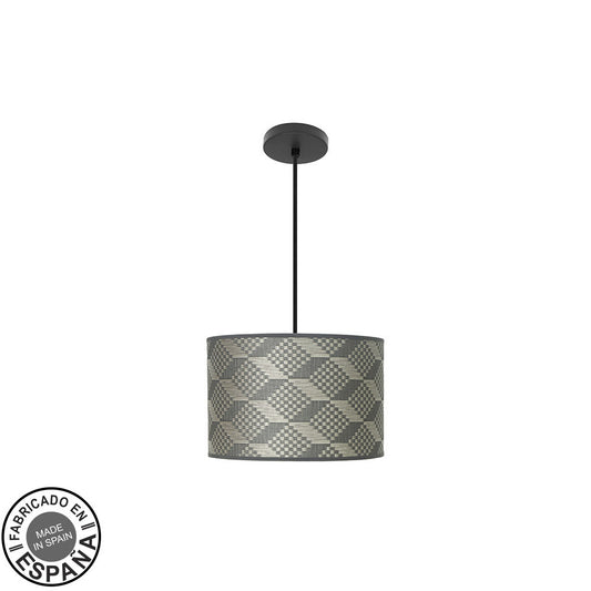 Colgante MODA Fabrilamp / Abrila diseño Tetris gris y negro, Ref. 212493119
