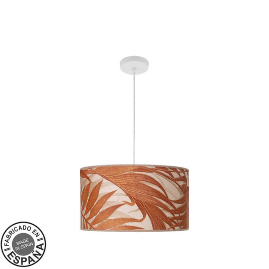 Lámpara Colgante Moda 2xE27 Pantalla Textil Hoja Caldera 40 cm Fabrilamp - vista principal | Fabrilamp / Abrila