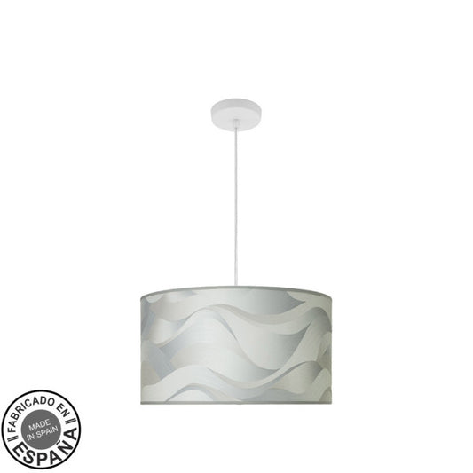 Colgante Moda 2xE27 Blanco/Gris 40x40cm de Fabrilamp. Iluminación moderna y elegante para interiores.