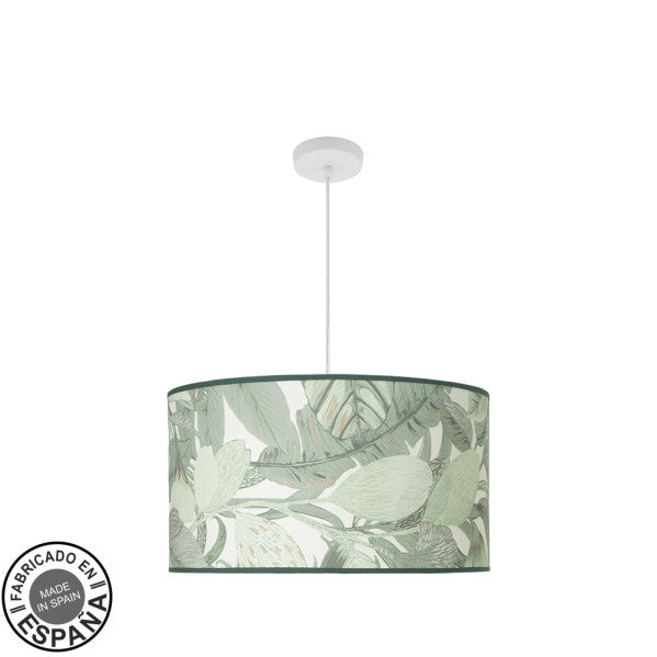 Colgante Moda 3xE27 Blanco/Verde de Fabrilamp. Diseño moderno y elegante para tu hogar.